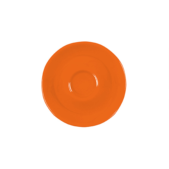 Untertasse 11 cm Spiegel mitte - Form: Baristar -, Dekor 79922 orange - aus Porzellan. Hersteller:, Eschenbach. "Made in Germany".