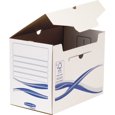 Bankers Box® Archivschachtel Basic 20 x 25,5 x 34 cm (B x H x T) DIN A4, DIN A4 Überbreite mit Archivdruck Karton, recycelt