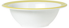 WACA Schüssel BISTRO in weiß-gelb, aus Melamin. Durchmesser: 14 cm. Kapazität: 0,2 l.