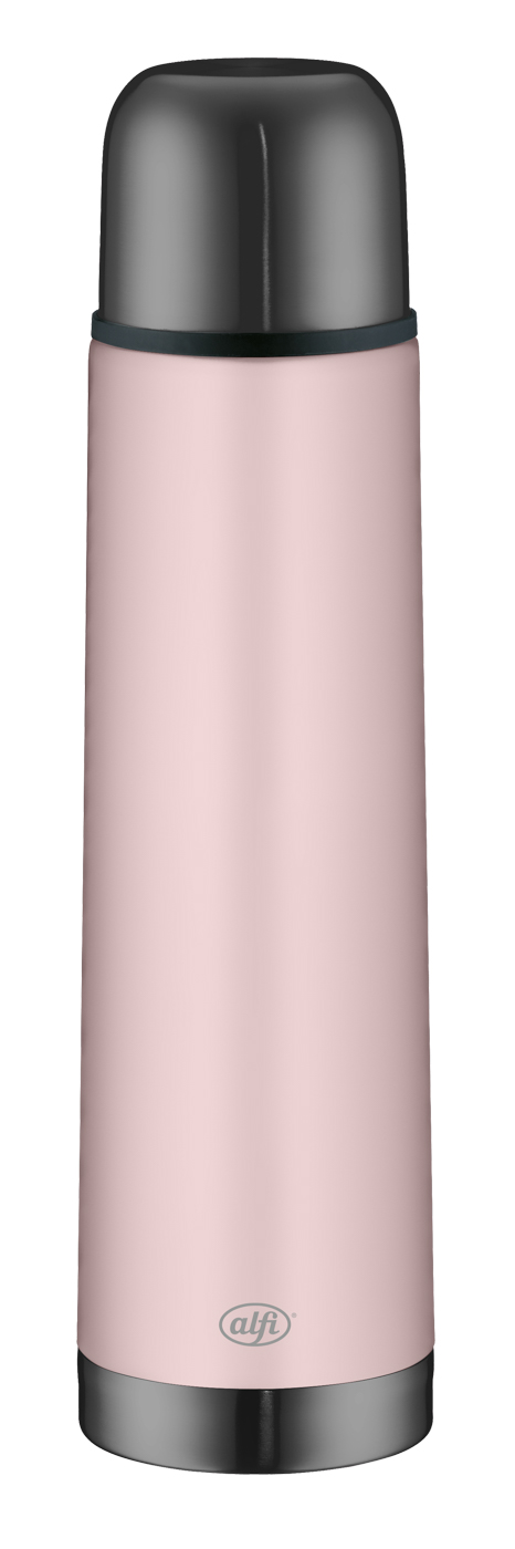 Isolierflasche Eco pastel rose 0,75 l; doppelwandiger Edelstahl lackiert; Premium-Isolierleistung hält 12 h heiß und 24 h