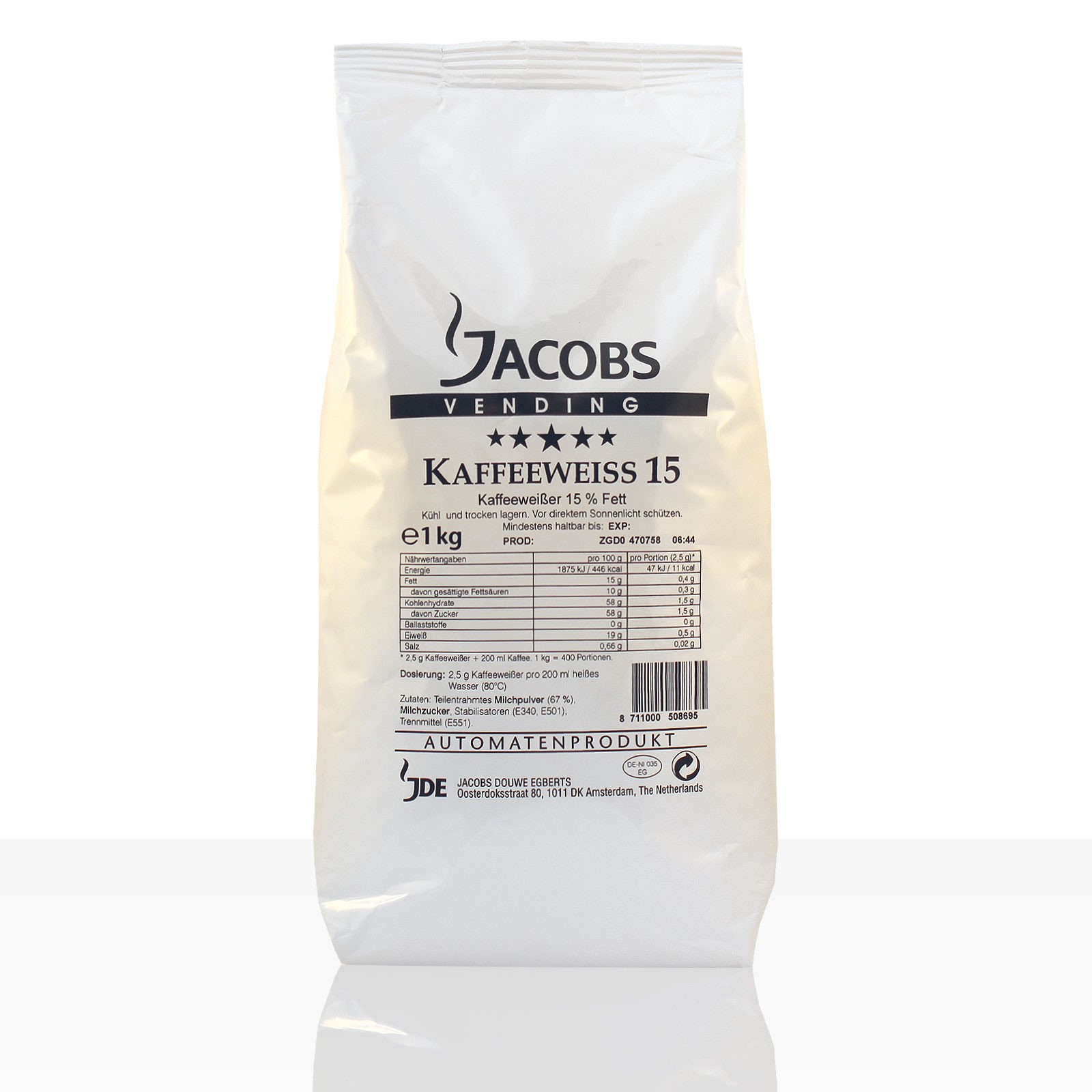 Jacobs Kaffeeweisser 15 % Fett 10 x 1 kg im Karton