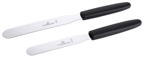 Confiserie-Palette flexibler Edelstahl 18/0, mit schwarzem Griff aus glasfaserverstärktem Polyamid Spatelmaß: 12 cm x