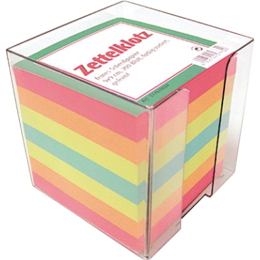 Landré Zettelbox 10 x 10 x 10 cm (B x H x T) 9 x 9 cm (B x H) 800 Bl gefüllt Kunststoff transparent, Maße: 10 x 10 x 10