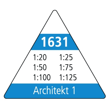 M+R Dreikantmaßstab 30cm Architekt 1: 1:20, 1:25, 1:50, 1:75, 1:100, 1:125 Kunststoff weiß