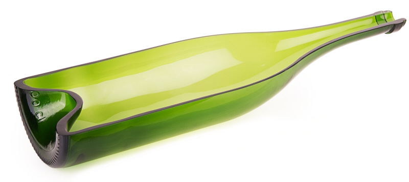 Offene Weinflasche, grün 45 cm