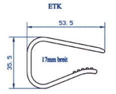 Clips zu Skirtings ETK für Tischplatte 15-30 mm mit Klettband