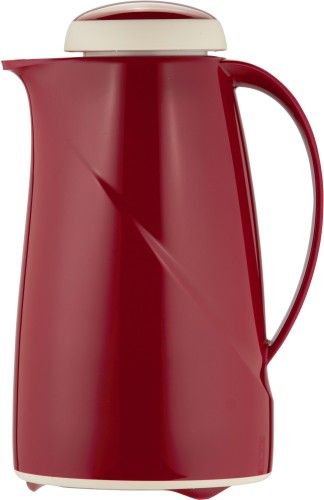 Helios Isolierkanne WAVE, Inhalt: 1,0 Liter, Farbe: rot, Kunststoff, Drehverschluß, Hartglaseinsatz, Höhe: 25,1 cm.