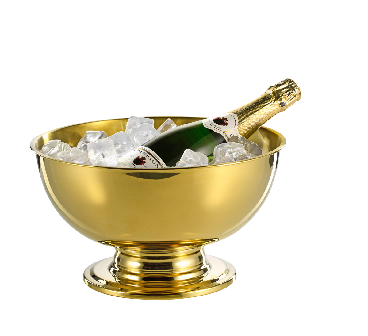 Champagner-Kühler PORTLAND, Edelstahl, 5 ltr. mit goldener PVD-Beschichtung