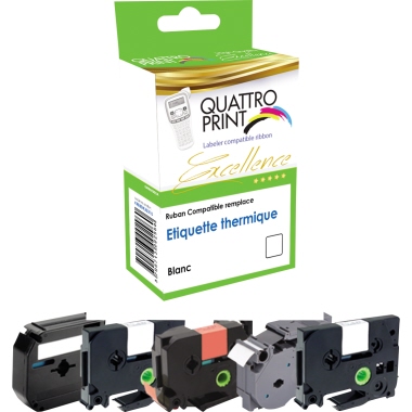 Quattro-Print Schriftbandkassette P-touch M95, 90, BB 4 wie P-touch M-K221 9 mm x 8 m (B x L) weiß schwarz, Verwendung