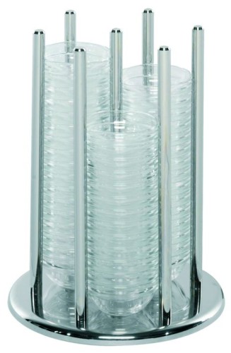 ELEGANCE Schälchenhalter Maxi mit 60 Glasschälchen, Modell Edelstahl (Ø 70mm), robuster Edelstahlhalter