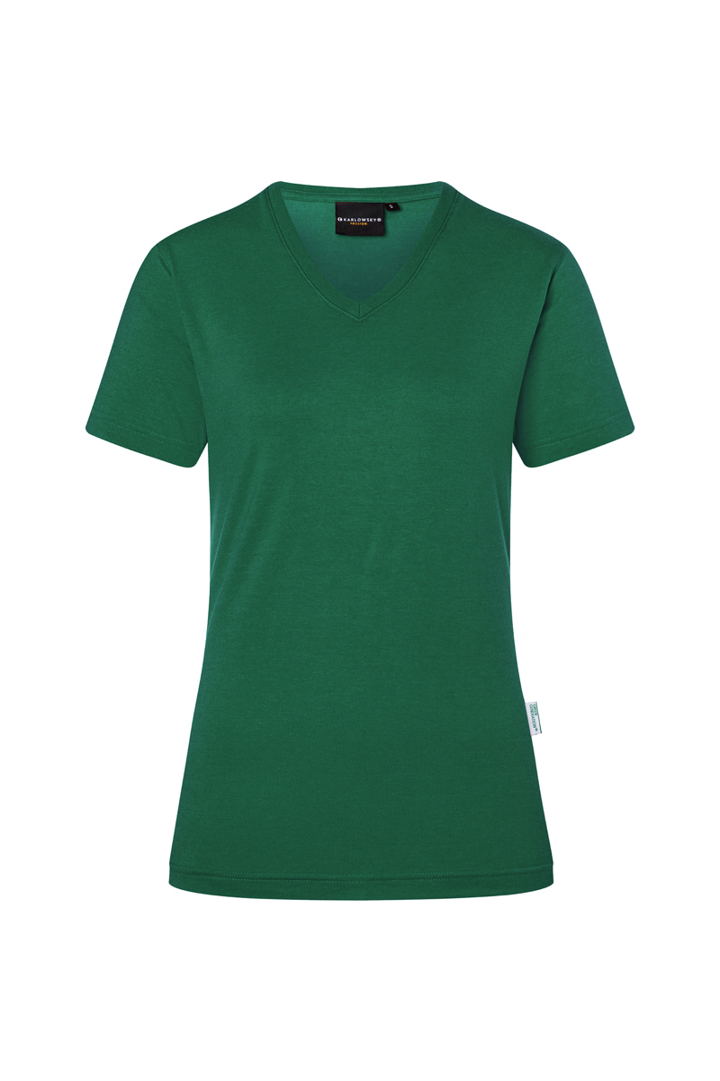 Damen Workwear T-Shirt Casual-Flair, aus nachhaltigem Material , GR. XL , Farbe: waldgrün , von Karlowsky