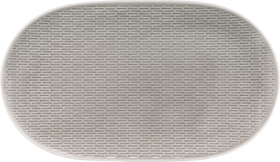 Bauscher Platte aus der Kollektion scope glow gray, oval, coup, relief, 32 cm, aus Porzellan
