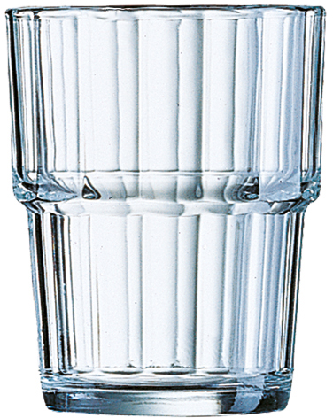 Saftglas NORVEGE, Inhalt: 0,25 Liter, Höhe: 94 mm, Durchmesser: 77 mm, mit Füllstrich auf 0,2l, stapelbar, Arcoroc.