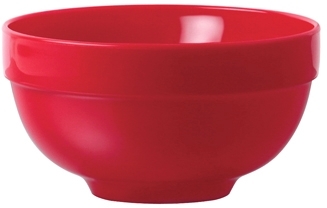 WACA Dessertschale aus Polypropylen in rot. Form: rund, mit hohem Rand. Durchmesser 13,5 cm, Kapazität: 0,45 l.