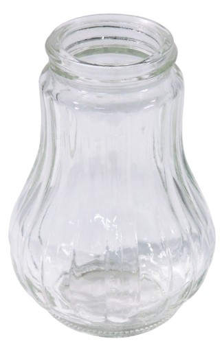 Ersatzglas zu Zuckerspender 330/100 schweres Pressglas mit Kappe aus Edelstahl 18/0, mit langem Dosierrohr