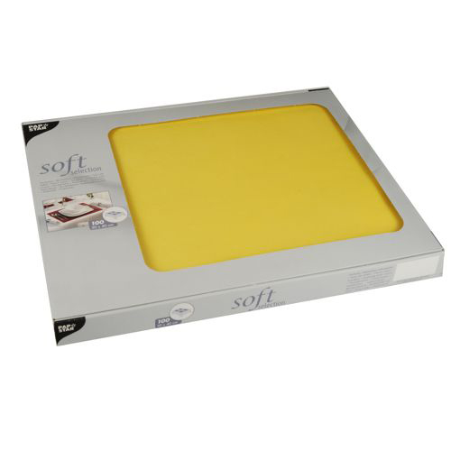 100 Tischsets, stoffähnlich, Vlies "soft selection" 30 cm x 40 cm gelb von PAPSTAR