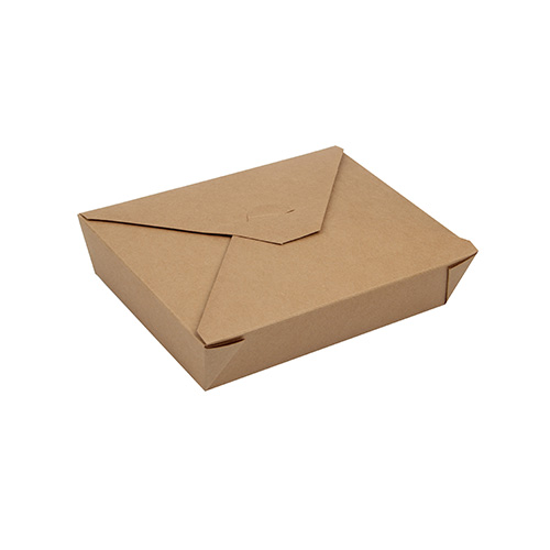 50 Lunchboxen, Pappe "pure" 1500 ml 4,8 cm x 14 cm x 19,7 cm braun von PAPSTAR
