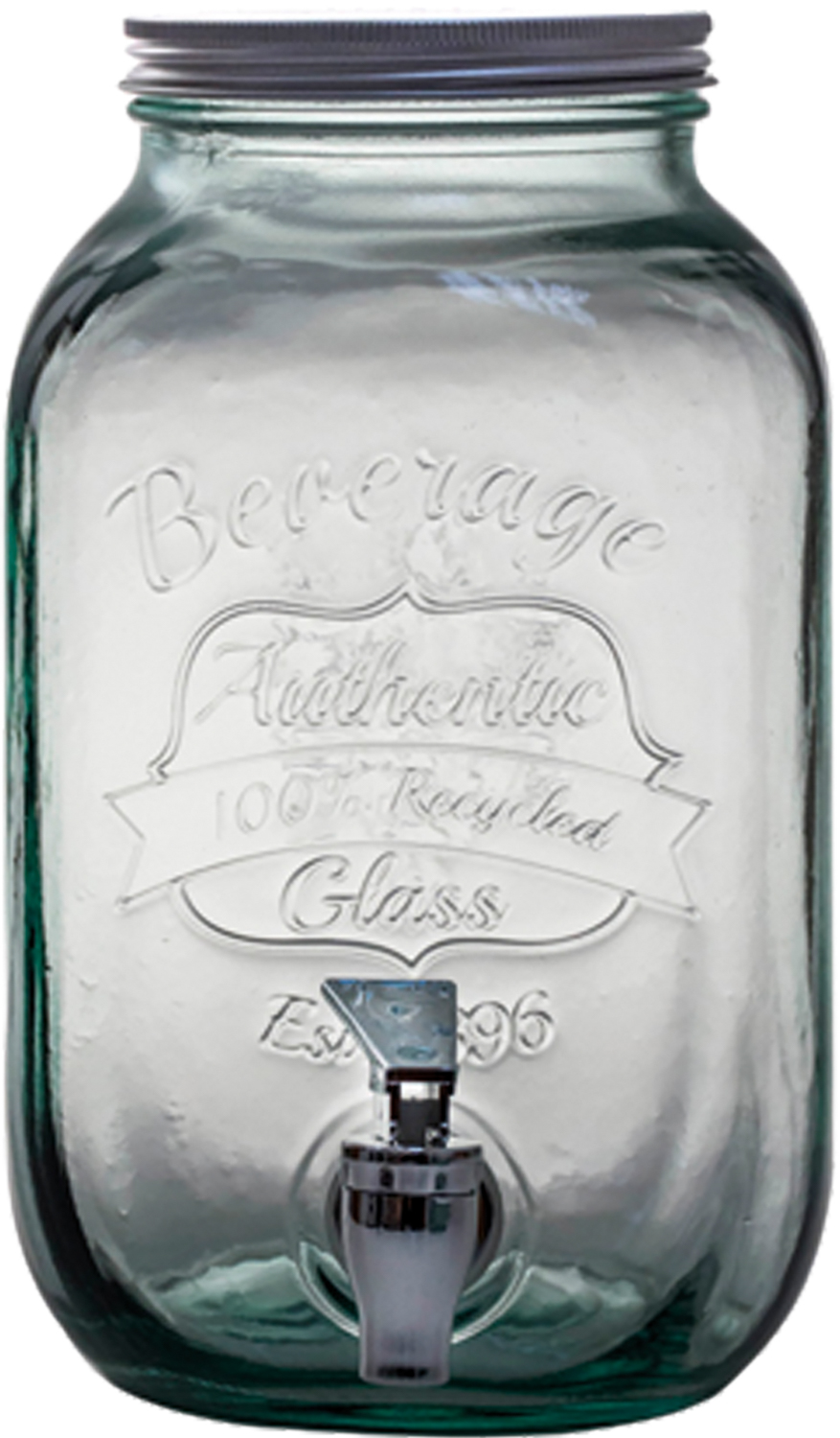 Authentic Dispenser mit Zapfhahn 4l * 100% recyceltes Glas,VR San Miguel
