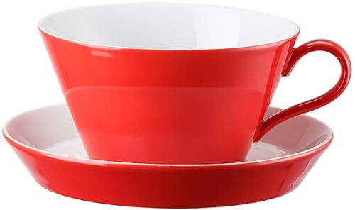 Café-au-Lait Ober und Untertasse 0,35 l. Form Tric - hot (rot)