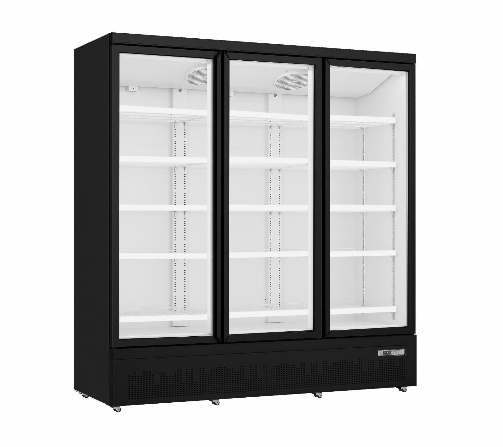 Kühlschrank mit Glastüren, Modell GTK 1530 PRO, Breite 1880mm, Tiefe 710mm, Höhe 2003mm, Farbe Schwarz