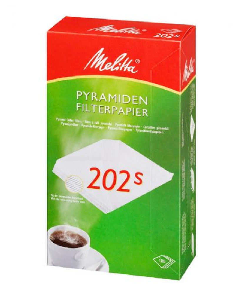 Melitta Pyramiden-Filterpapier 202s, Inhalt: 100 Stück je Packung.