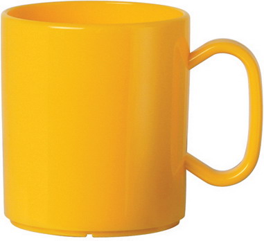 WACA Henkelbecher FUN aus Polypropylen, in gelb. Kapazität: 0,32 l. Durchmesser: 7,5 cm.