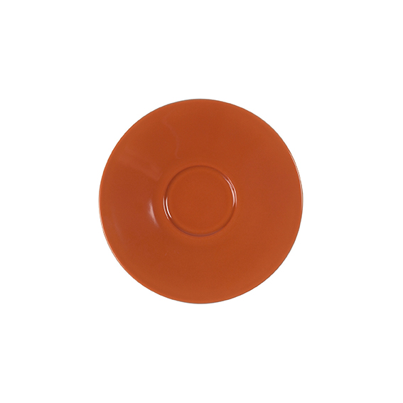 Untertasse 16 cm - Form: Table Selection - Dekor, 66276 orange-braun - aus Porzellan. Hersteller:, Eschenbach. "Made in Germany".