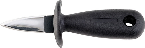 Austernmesser ca. 15 cm Edelstahl ergonomischer, rutschfester Griff aus Polyamid mit Fingerschutz -ORANGE-