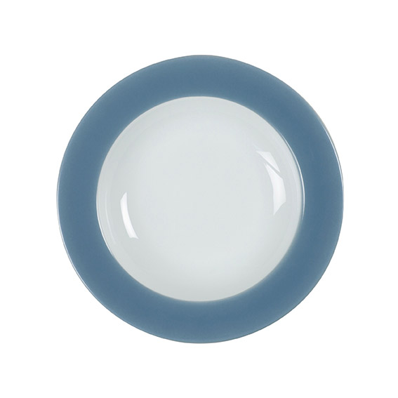 Teller tief 22 cm - Form: Table Selection - Dekor 79925 grau-blau - aus Porzellan. Hersteller: