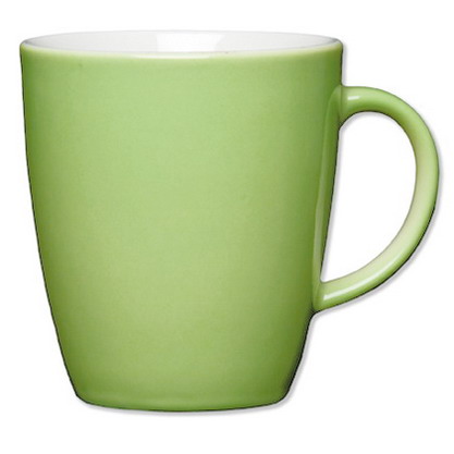 Henkelbecher 0,35 l mit Höhe: 9,6 cm, Farbe: light green / hellgrün, Form: Eschenbach Coffeeshop Color.