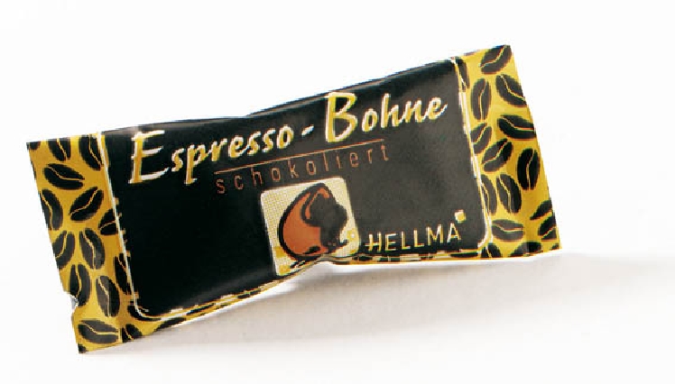 HELLMA Espressobohne mit Zartbitterschokolade Inhalt: 40 Stück in einer Genießerbox