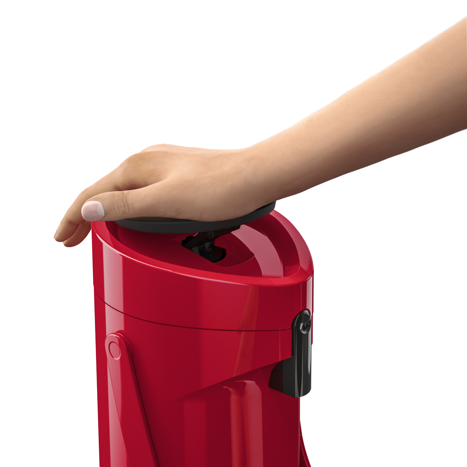 Emsa PONZA Pumpspender, Inhalt: 1,9 Liter, Farbe: rot, mit Hartglaseinsatz.