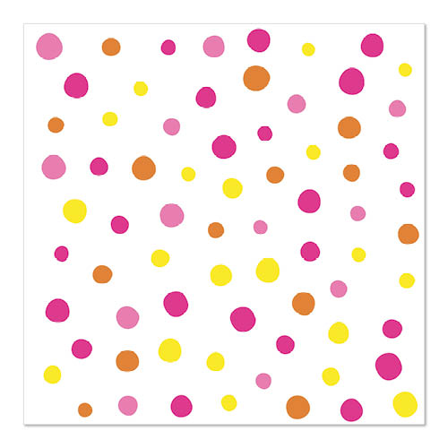 30 Servietten, 3-lagig 1/4-Falz 33 cm x 33 cm pink "Colourful Dots" von PAPSTAR