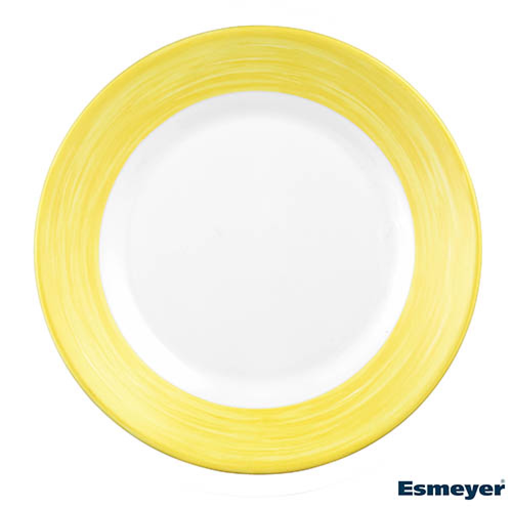 Speiseteller 23,5 cm aus Opalglas Form BRUSH - Yellow / Gelb von Arcoroc