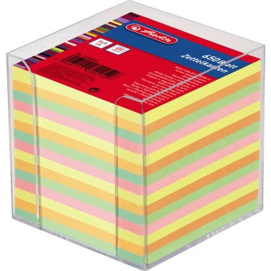Herlitz Zettelbox 9 x 9 x 9 cm (B x H x T) 90 x 90 mm (B x H) 650 Bl. gefüllt Polystyrol transparent, Maße: 9 x 9 x 9