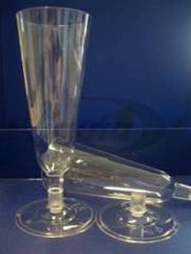 Kunststoff-Sektglas 100ml mit klarem Steckfuß