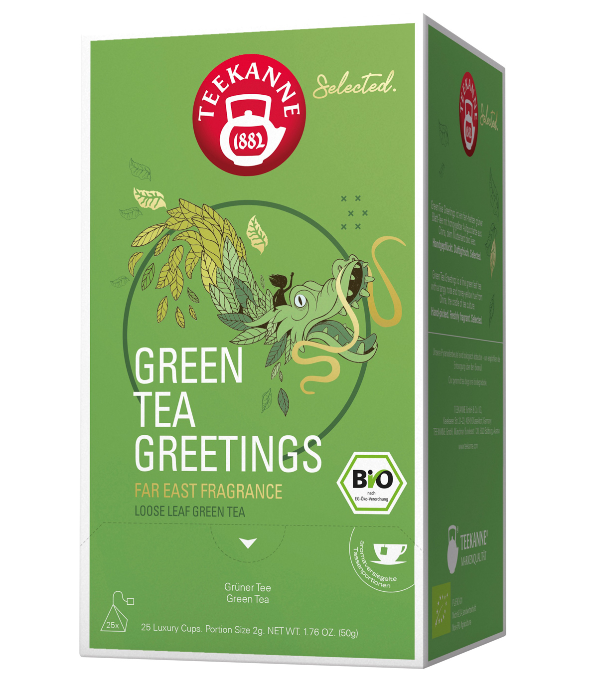 Teekanne Bio Luxury Cup Green Tea Greetings, Inhalt: 25 Beutel - Glasportion.