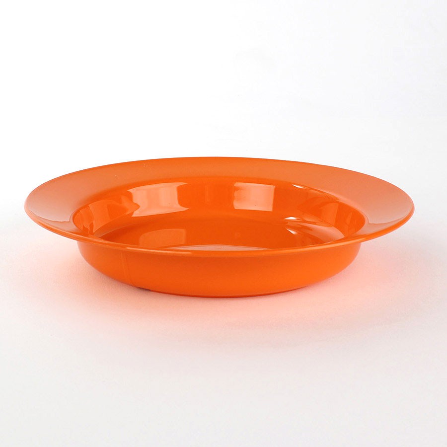 vaLon Zephyr tiefer Dessertteller 19 cm aus schadstofffreiem Kunststoff in der Farbe orange.