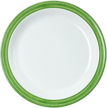 WACA Desserteller BISTRO in weiß-kiwigrün, aus Melamin. Durchmesser: 19,5 cm.