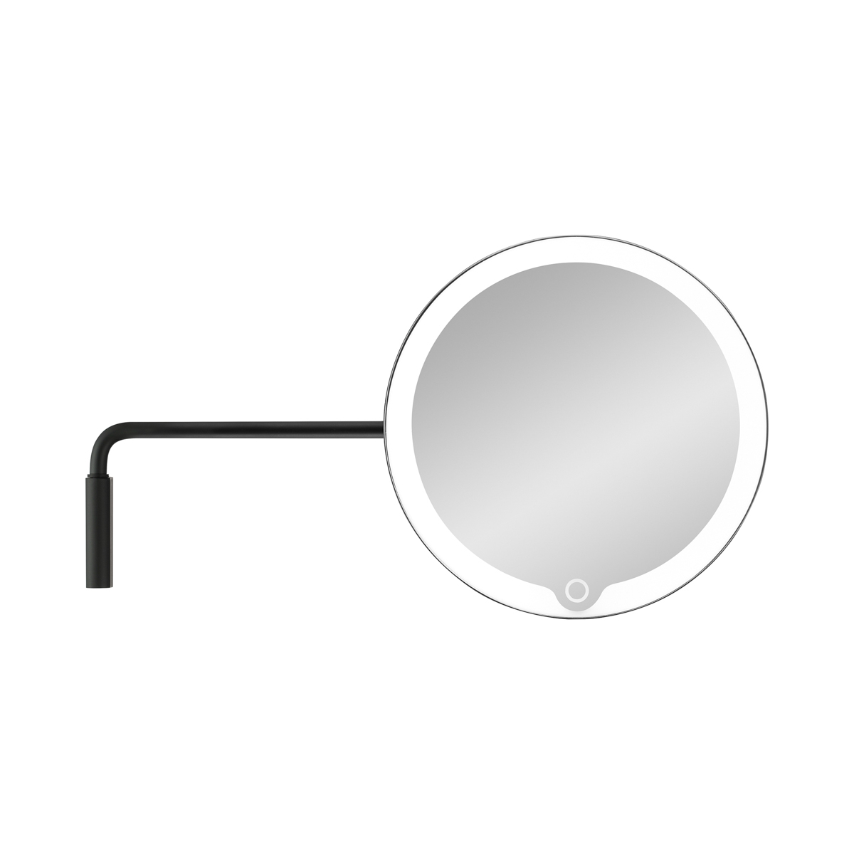 LED Kosmetikspiegel -MODO- Black mit Wandhalterung. Material: Edelstahl Titanbeschichtet, Kunststoff. Von Blomus.