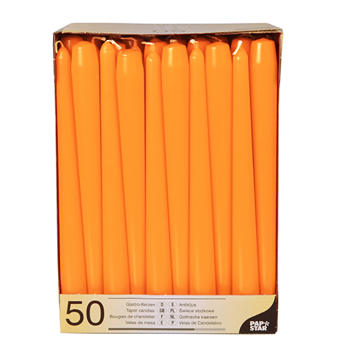 50 Leuchterkerzen Ø 2,2 cm · 25 cm orange von Starpak