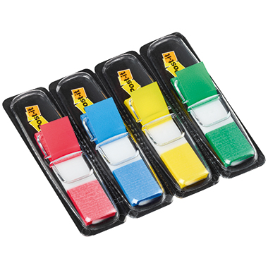 Post-it® Haftstreifen Index Mini mehrfach verwendbar 1 x rot, 1 x gelb, 1 x grün, 1 x blau 4 Block/Pack.
