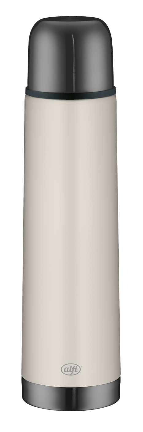 Isolierflasche Eco linen beige 0,75 l; doppelwandiger Edelstahl lackiert; Premium-Isolierleistung hält 12 h heiß und 24 h