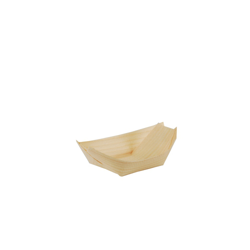 50 Fingerfood - Schalen, Holz "pure" 11 cm x 6,5 cm "Schiffchen" von PAPSTAR