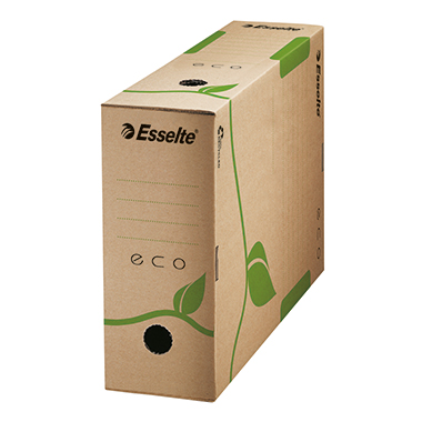 Esselte Archivbox ECO 10 x 32,7 x 23,3 cm (B x H x T) DIN A4 mit Archivdruck Wellpappe, 100 recycelt naturbraun