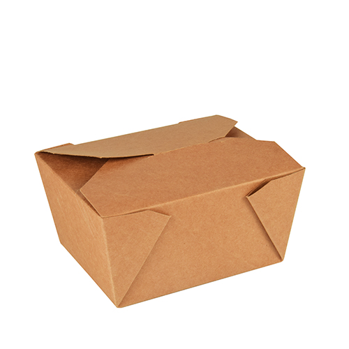 50 Lunchboxen, Pappe "pure" 750 ml 6,3 cm x 9 cm x 11,3 cm braun von PAPSTAR