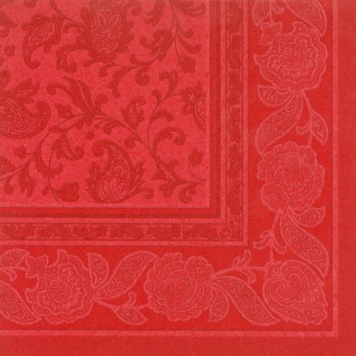 50 Servietten "ROYAL Collection" 1/4-Falz 40 cm x 40 cm rot "Ornaments" von PAPSTAR
