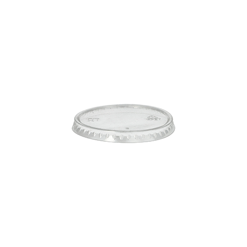 100 Deckel für Portionsbecher, rPET rund Ø 6,5 cm transparent von Conpax (LM)
