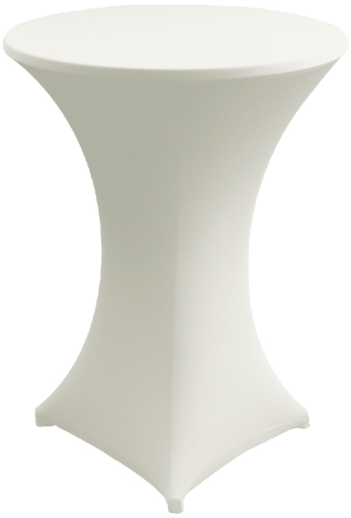 Stretch-Stehtischhusse MARS, Farbe: weiss, Durchmesser: 80-85 cm, incl. Topcover, 210 g/qm, Material: 10% Elastan, 90% Polyester