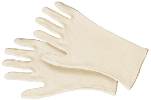 Unterziehhandschuhe Fingerlinge ganz aus Baumwolle, gestrickt, Einheitsgröße, geeignet als Unterziehhandschuh für Kettenschutzhandschuhe,